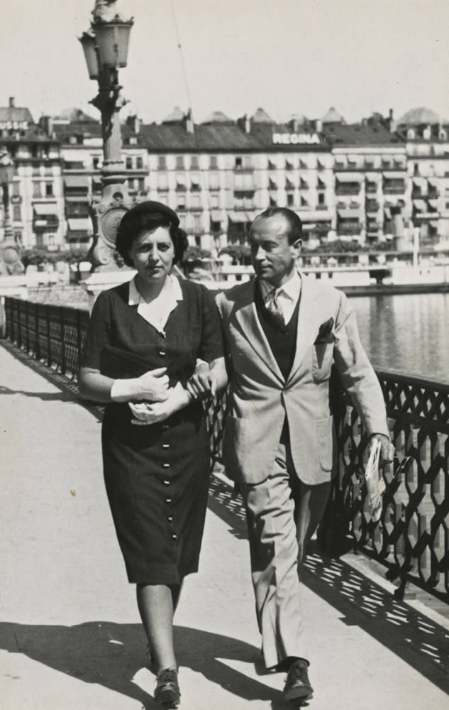 Guglielmo Alberti e Marilina Cavazza, Ginevra, Pont Du Mont Blanc, Maggio 1945
